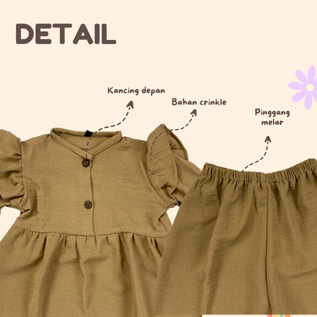 1-4TH SETELAN ANAK EDRICE ONE SET ANAK PEREMPUAN CRINKLE