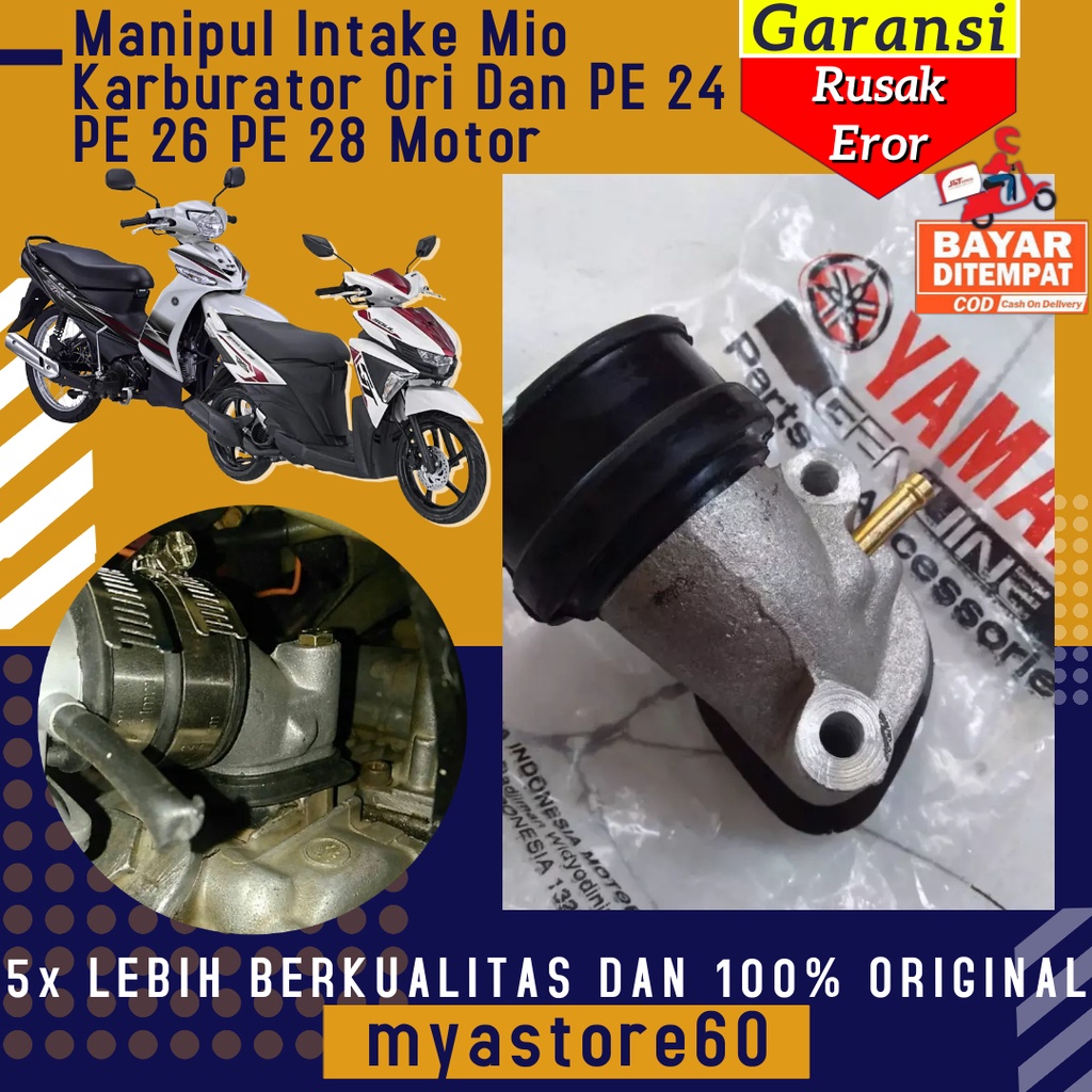 Intek Mio Soul Manipol Motor Bebek Manipul Miring Mio Bebek Leheran Angsa Mio Imtek Intake Leher Karbu Standart Karbu PE 24 PE 26 PE 28 Mio Soul