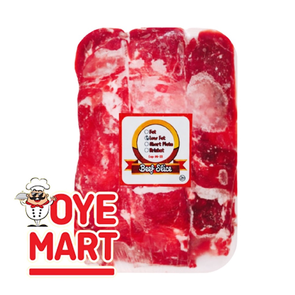 BEEF SLICE LOW FAT 500GR 1MM RENDAH LEMAK BARBEQUE YAKINIKU