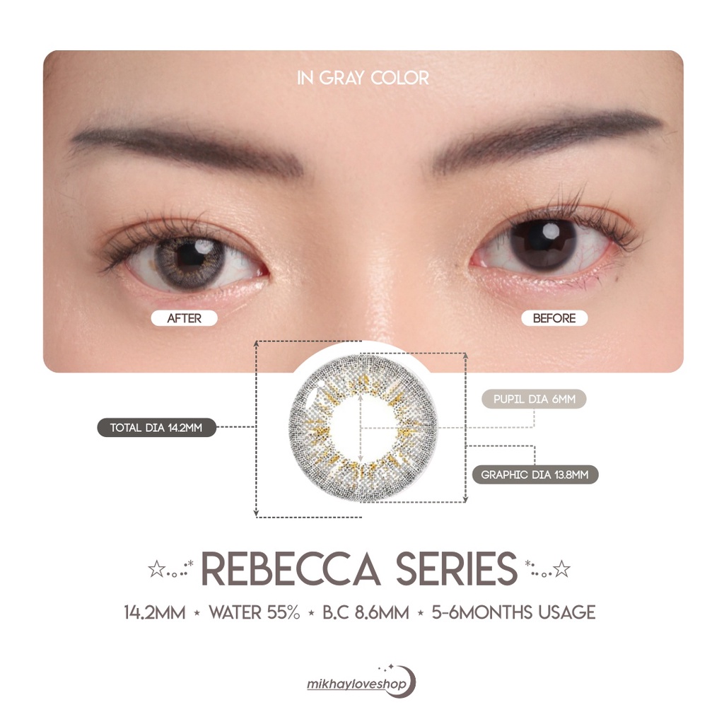 MIKHAYLOVESHOP Softlens Rebecca Gray | Kittykawaii