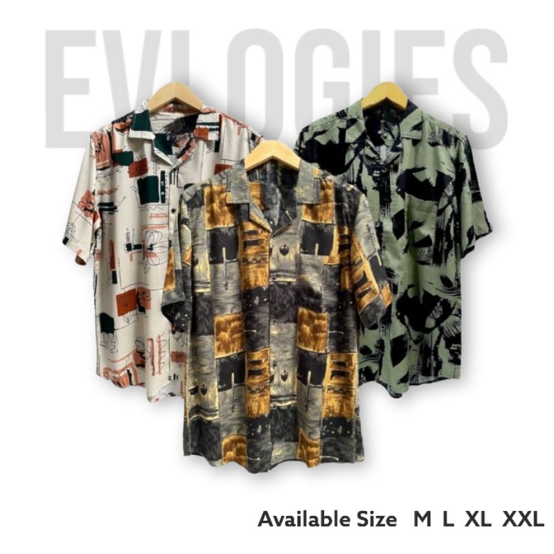 kemeja pria motif abstrak