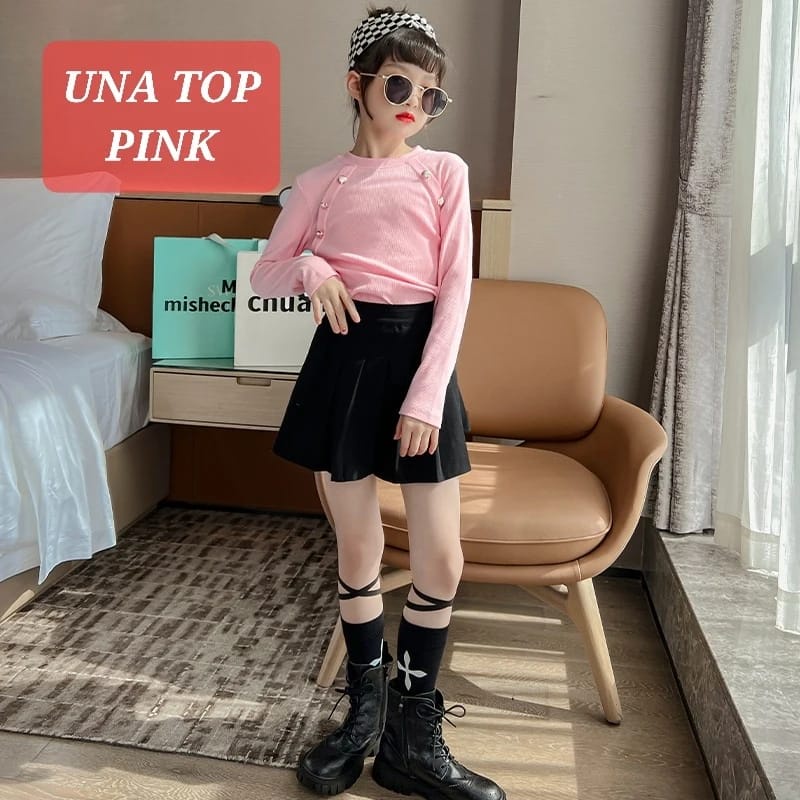 UNA TOP BAJU ATASAN LENGAN PANJANG ANAK REMAJA PEREMPUAN FASHION KOREA IMPORT ADEM NYAMAN