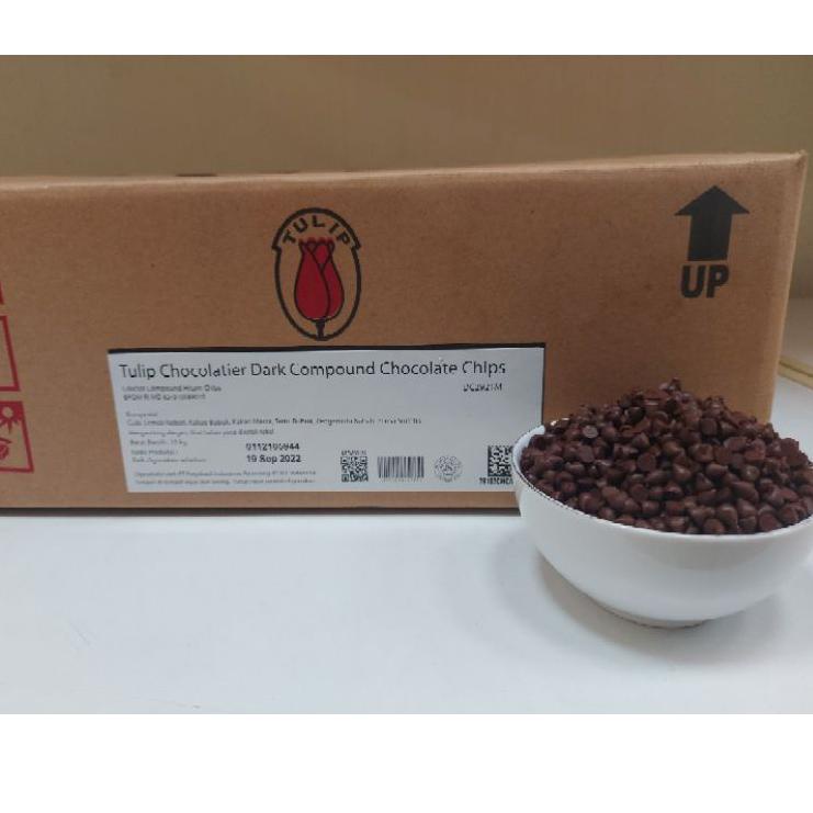 

[PRODUK NIZOI] CHIP tulip 1 kg. dark coklat CHIP Halal jamin Ready AZB
