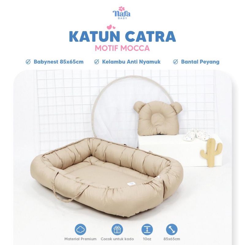 BABY NEST BOAT SET KATUN BANTAL KELAMBU/ TEMPAT TIDUR BAYI/ NAFA BABY