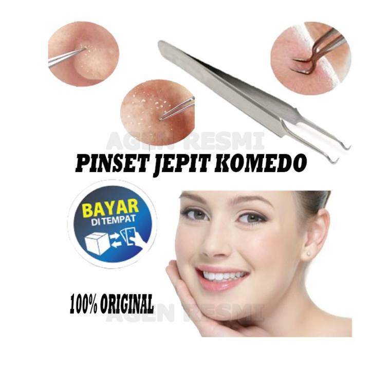 Pinset Jepit Komedo Jerawat Stainless Steel ORI / Blackhead Tweezer