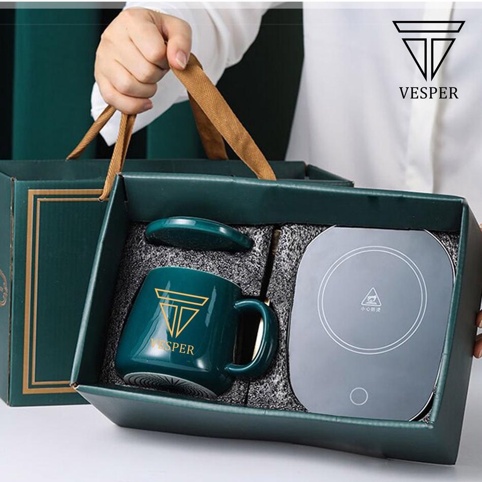 

❤[PROMO ⚡ALE!!!]❤ paket hampers warmer cangkir saucer set kemasan gift box / pemanas elektrik portable