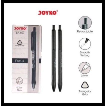 

Ball Pen Pulpen Pena Joyko Bp-338 Focus 0.7 Mm Triangular Grip