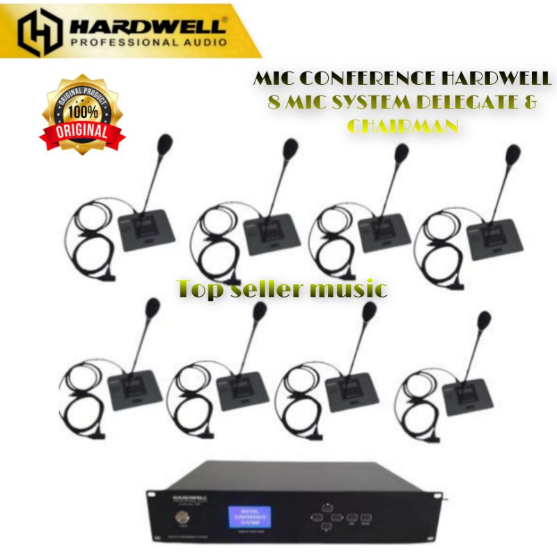 PAKET MIC CONFERENCE HARDWELL / PAKET MIC RAPAT HARDWELL ORIGINAL 8MIC