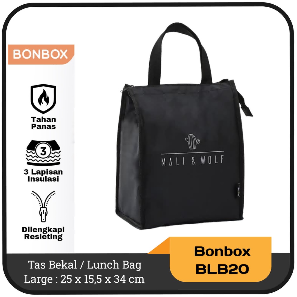 Tas Bekal/Lunch Bag Bonbox BLB20 Large Size/Small Size - Hitam