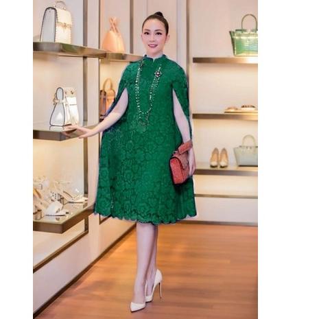 Terbaru DRESS CAPE BRUKAT Dress Martha/  Dress brokat corneli premium Lilac ungu /CAPE MIDI DRESS  /