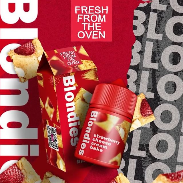 BLONDIES V1 3MG 6MG 60ML STRAWBERRY CREAM CHEESE BAKE Authentic