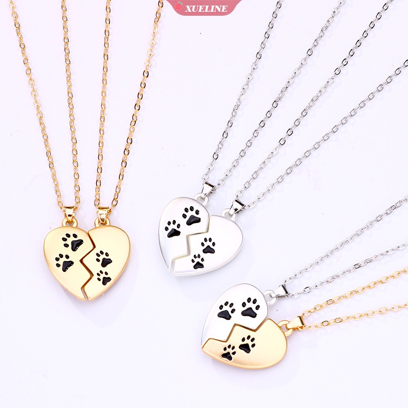 Kalung Liontin Cinta Jejak Kaki Kecil Yang Lucu Pasangan BFF Hadiah Teman Baik Perhiasan pendant necklace [ZXL]