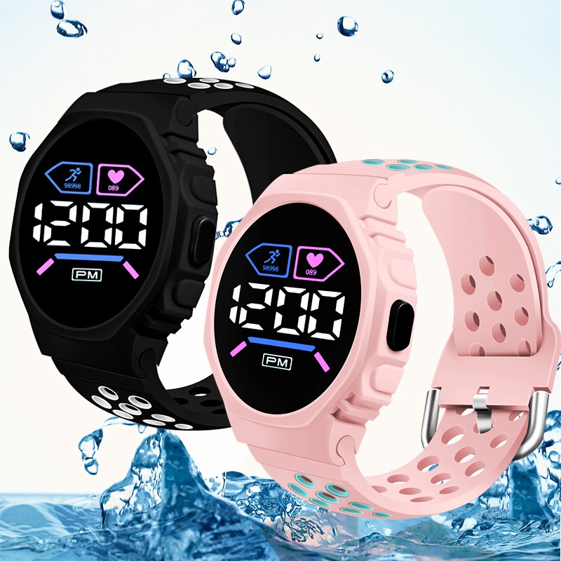 ✅COD [KUMA] Jam Tangan Digital Sport Wanita Dan Pria Rubber Watch LED Fashion JT-PL