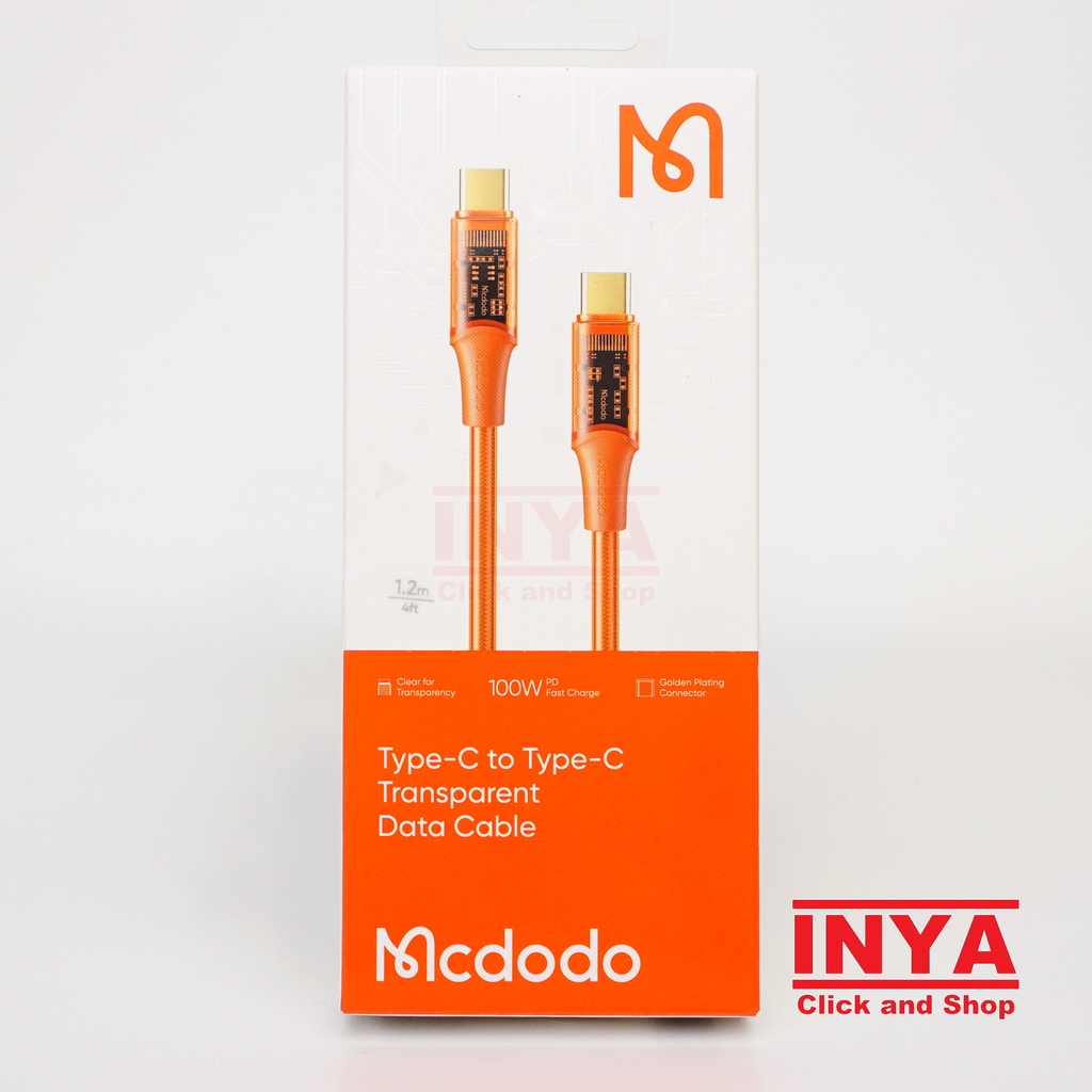 KABEL DATA TYPE C MCDODO CA-2111 TRANSPARENT DATA CABLE Type-C to Type-C 1.2m