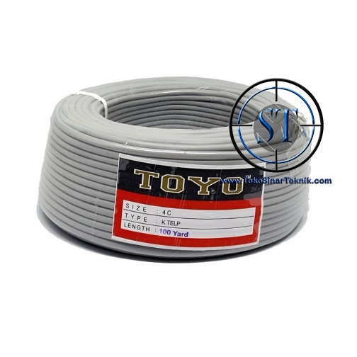 Kabel Telepon 4C 100Y isi 4 jalur panjang 100 Yard Tebal Modem ADSL Telpon Isi 4 Kawat ADSL RJ11 ABU Crimping Crimp telpon Fax