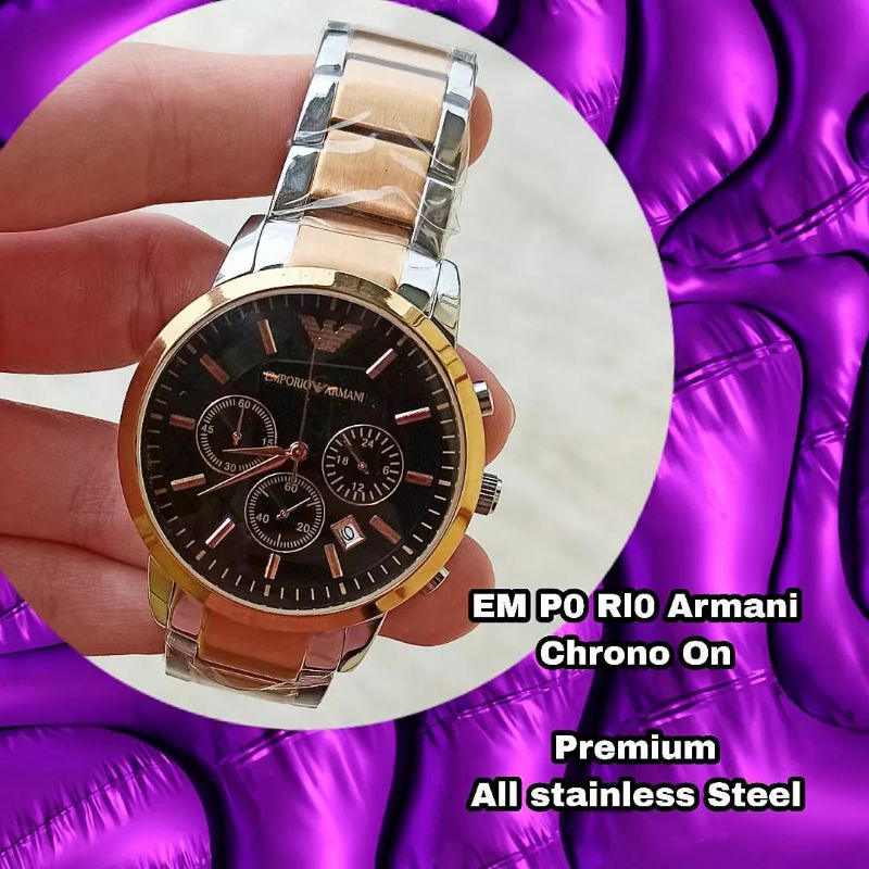 Jam *EM P0RI0 *AR MANl Premium rantai all stainless steel - chrono aktif