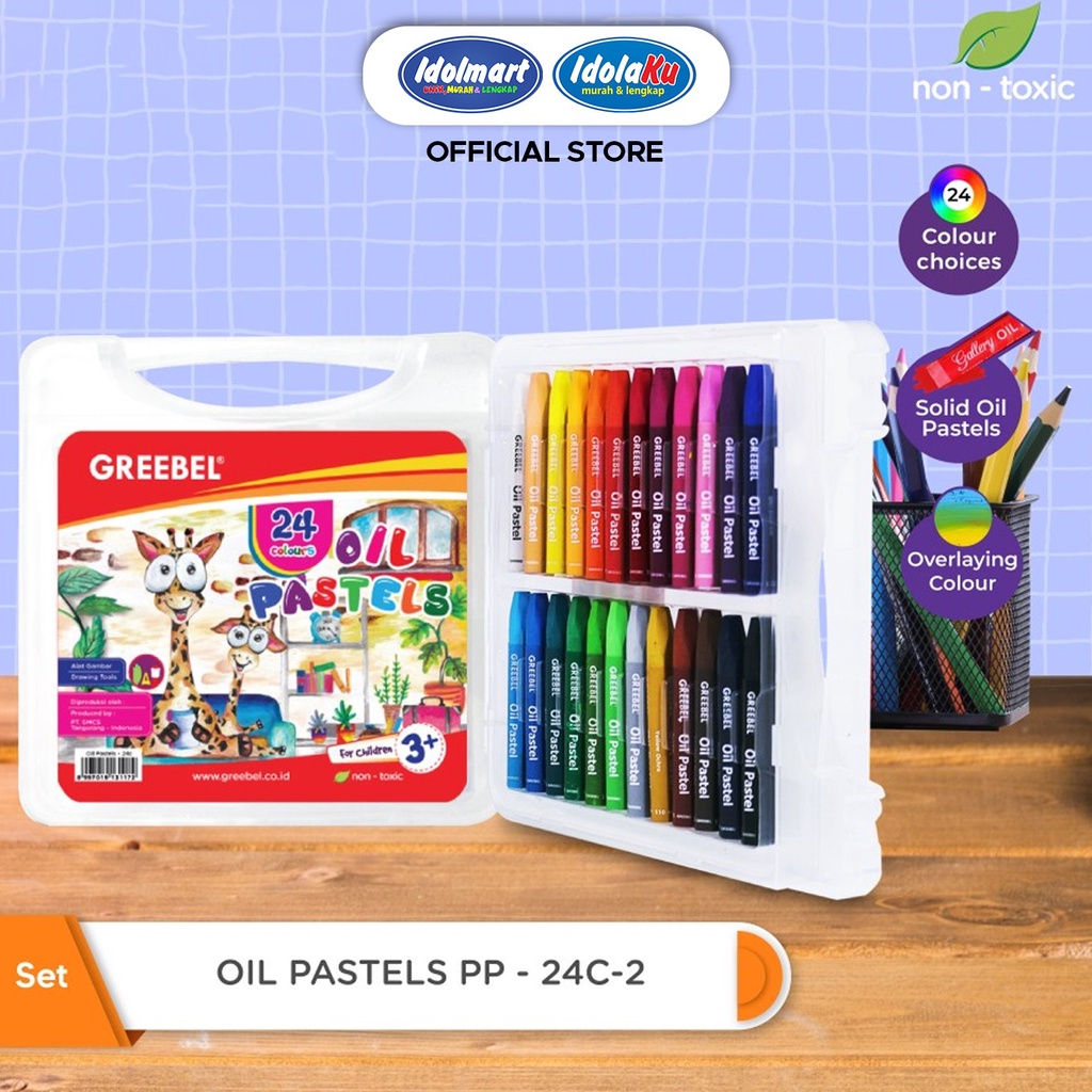 

IDOLMART GREEBEL Crayon Kids Oil Pastel 24 Warna - Karawang