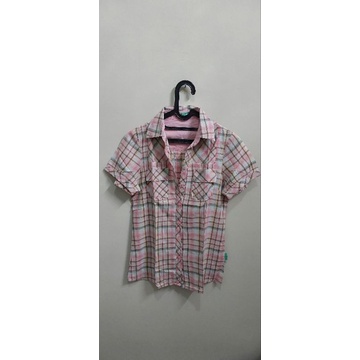 [preloved] kemeja wanita motif kotak-kotak merek point one