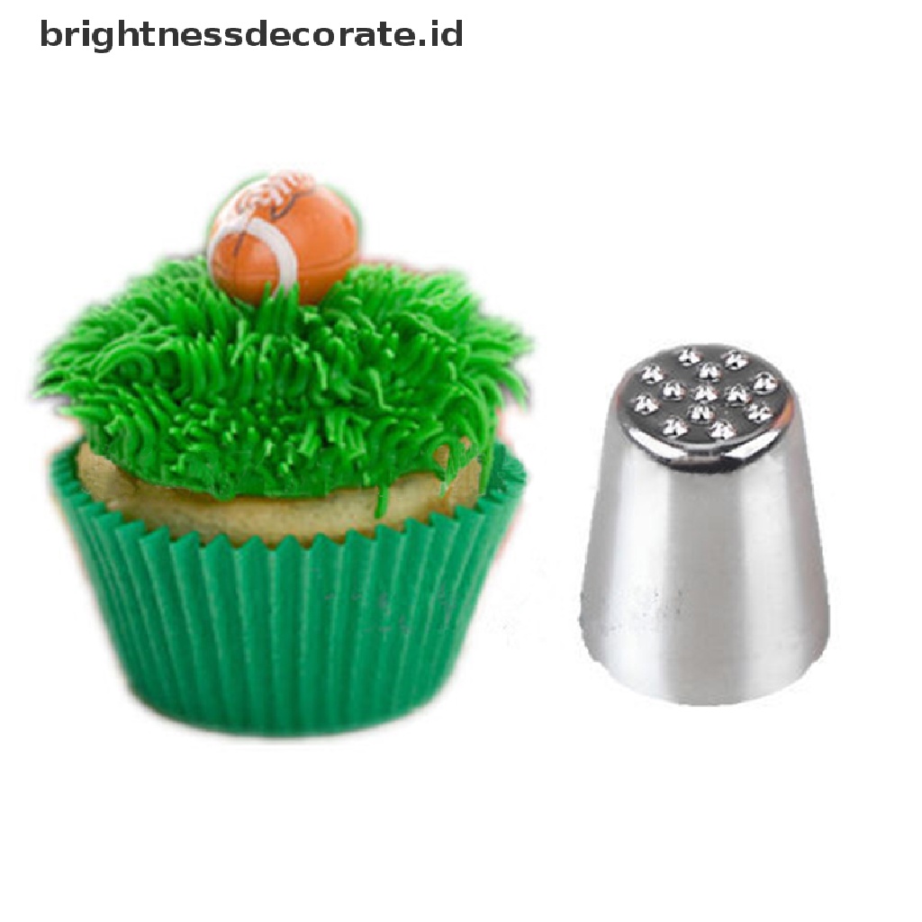 [Birth] Mode Baru Rumput Rambut Icing Piping Nozzle Kue Cupcake Decorag Tip Tools [ID]