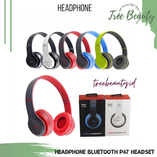 HEADPHONE BLUETOOTH P47 Headset Bando Gaming Lipat Wireless Audio Stereo Super Bass 5.0 EDR Travel