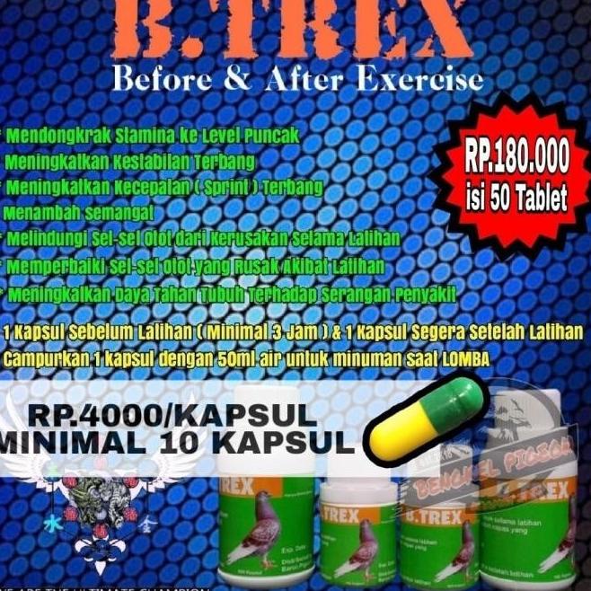 Suplemen Vitamin Doping Jamu Burung Dara Merpati B-Trex B Trex Baron