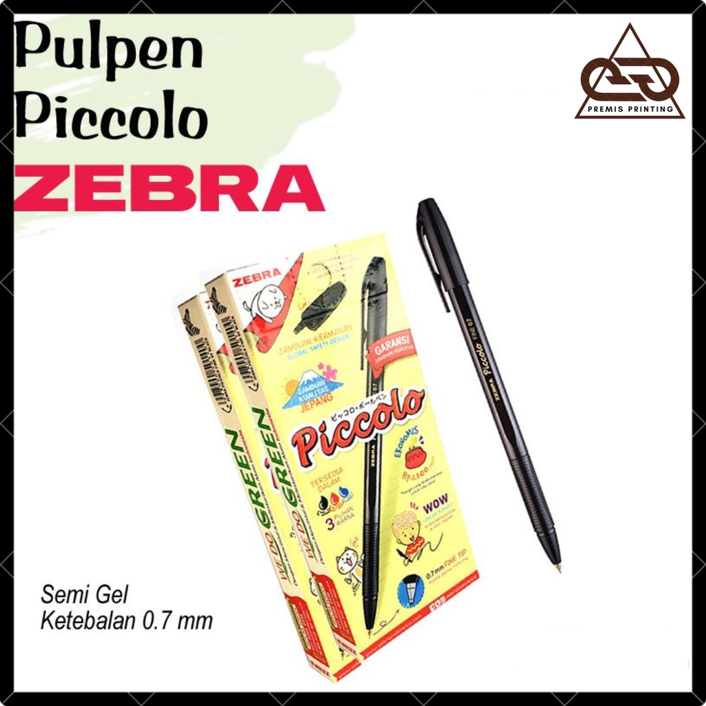 

Pulpen Piccolo Semi Gel Pen Zebra 0.7 mm (1pcs) / Pulpen Alat Tulis Sekolah