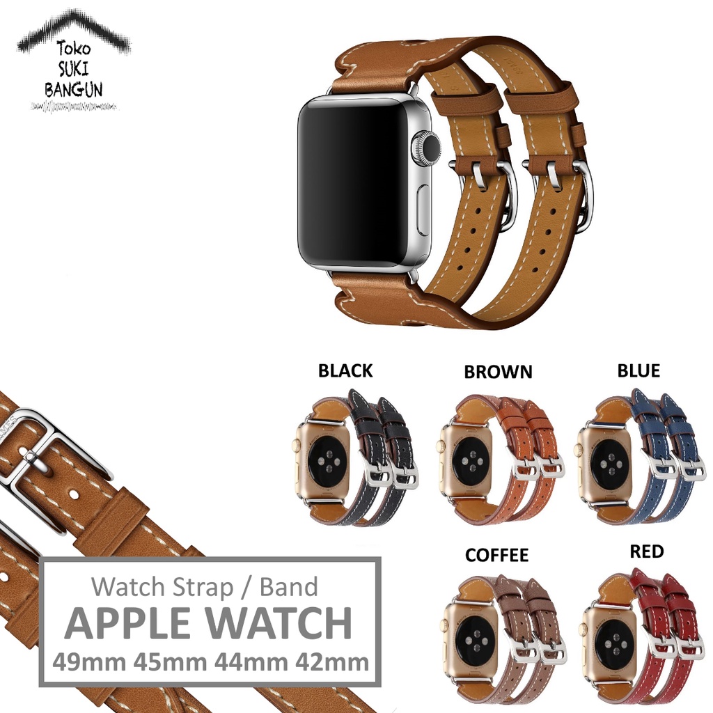 Strap Apple Watch Series Ultra 8 7 6 5 4 3 2 1 49mm 45mm 44mm 42mm TALI JAM DOUBLE CUFF Leather Band Strap