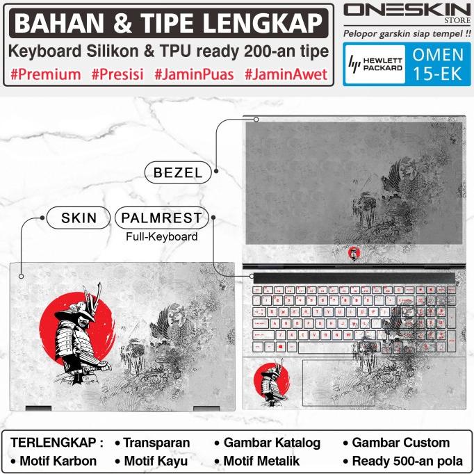 Garskin Sticker Laptop HP Omen 15-ek ek0106tx ek1035tx Polos Full Body