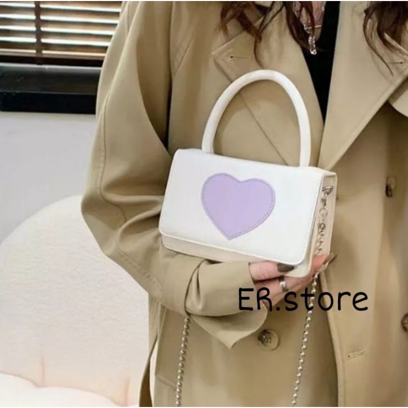 LOVE BAG,TAS SELEMPANG MINI/TAS PESTA SLINGBAG/TAS WANITA TALI RANTAI