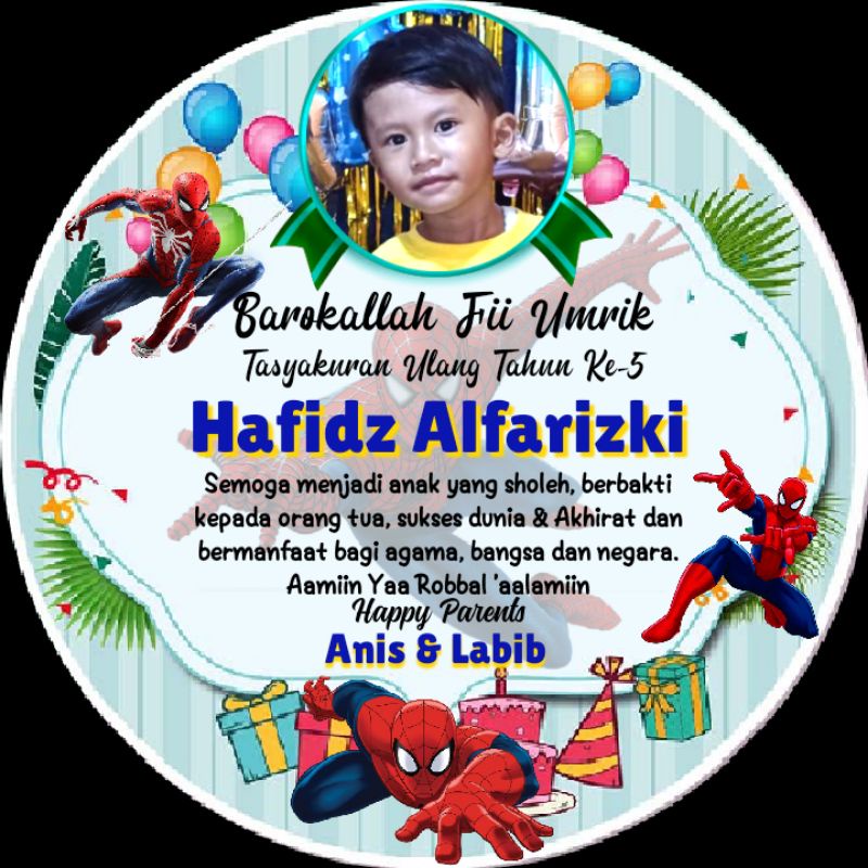 

Stiker Tumini Karakter Spiderman Acara Syukuran Ulang Tahun