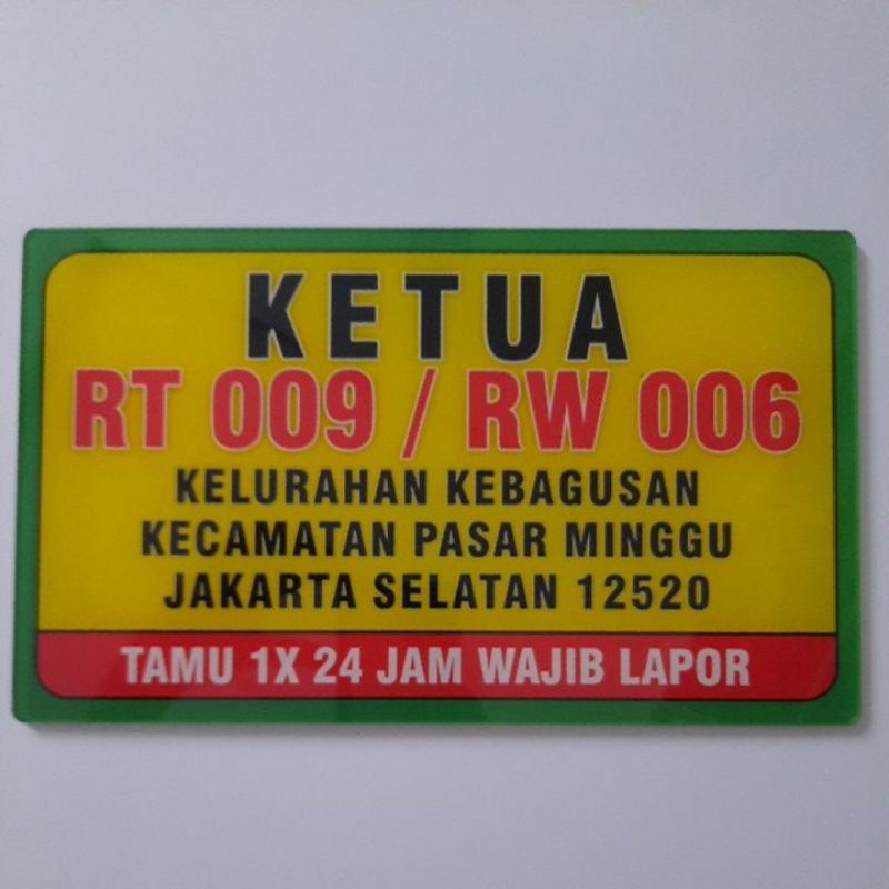 Jual Plakat Ketua RT RW Akrilik Shopee Indonesia