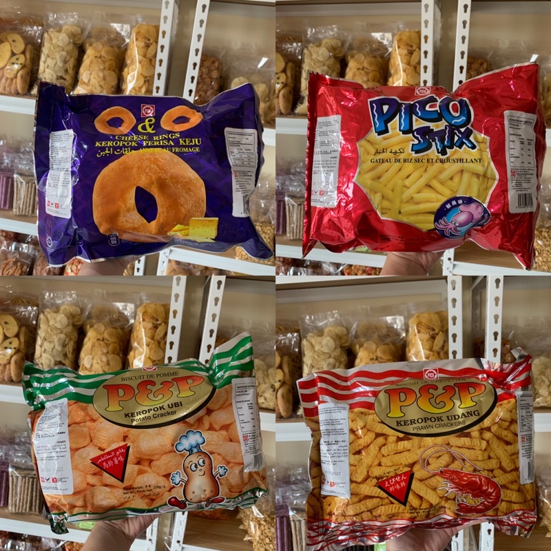 

SNACK JADUL 220Gram / CHEESE RINGS / P&P keropok ubi / P&P keropok udang / PICO STIX