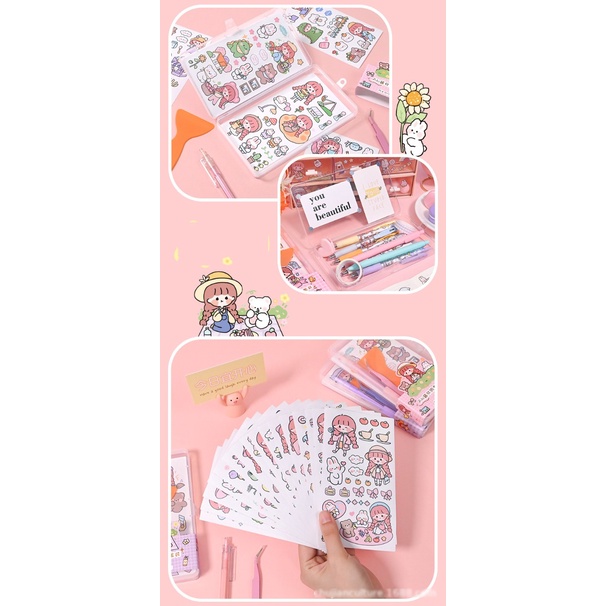 Sticker Stiker Box Set Momo Free Twizer Mini Shovel Perata Sticker Crafting Pen Pulpen Ukir Stiker Selotip kertas motif kartun Lucu Dekorasi Buku Diary Memo Journal Catatan Harian Anak Sekolah Alat Tulis Scraping bookk @banyak