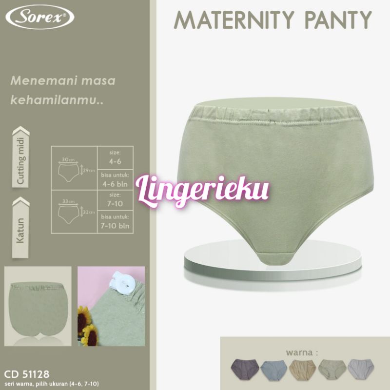 Sorex 51128 CD Celana Dalam Ibu Hamil / Maternity Panty Bahan Katun Cutting Midi