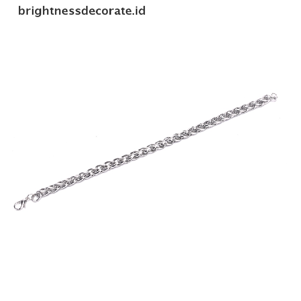 [Birth] Perak Pria Stainless Steel Rantai Link Gelang Tangan Bangle Perhiasan Punk [ID]