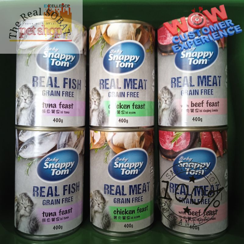 Baby Snappy Tom Canned 400g | Makanan Basah Kucing Snappy Tom 400g
