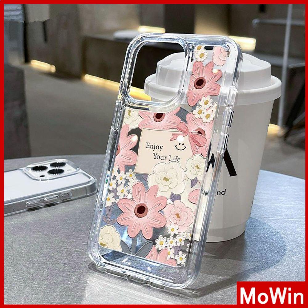 For iPhone 14 Pro Max iPhone Case HD Clear Case Acrylic Hard Case Plating Button Shockproof Oil Painting Flower Compatible with iPhone 11 12 13 Pro Max 7Plus XR XS MAX