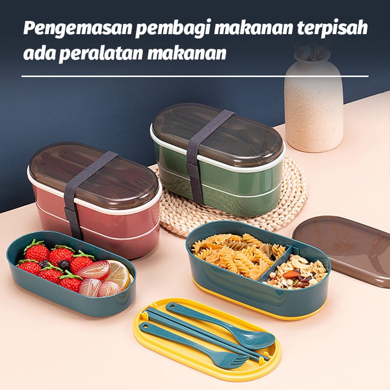 [Juallaris](KTM.01)KOTAK MAKAN 2 TINGKAT DENGAN HANDLE TANGAN  / LUNCCHBOX WITH HANDL