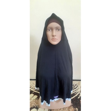 Bergo jersey renda bawah