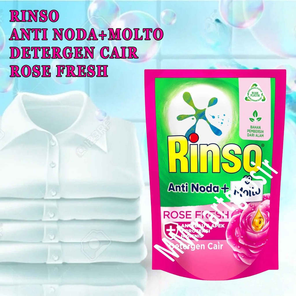 Rinso Cair Rose Fresh 750ml/ Deterjen Cair/Molto Cair