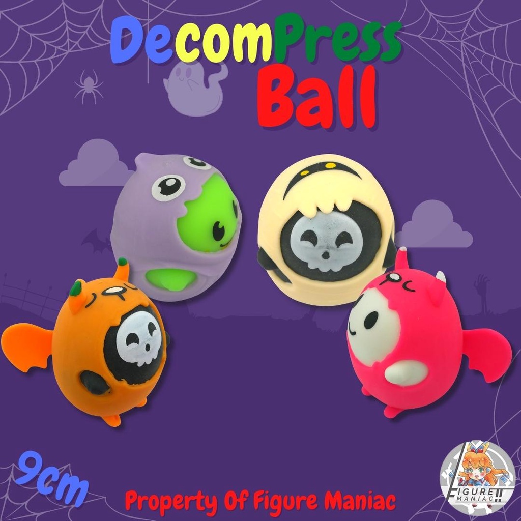 Mainan Anak - Squishy Balls Squishy Decompress Balls Lucu Hantu Helloween Mainan Anak Murah Karet