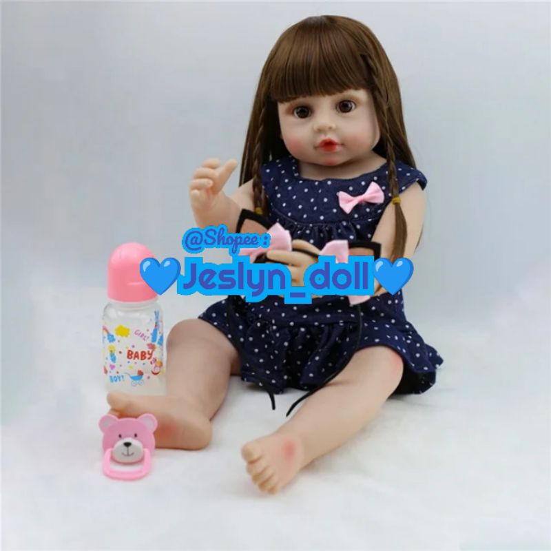 Boneka reborn 55cm full Silicone Reborn Doll /boneka susan /boneka lucu / boneka murah
