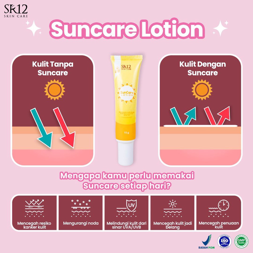 SR12 SUNCARE BPOM / SUNBLOCK SPF 25++ / SUN CARE SR 12 MENJAGA KULIT TETAP SEHAT &amp; LEMBAB / SUNBLOK WAJAH BPOM / SUNSCREEN AMAN
