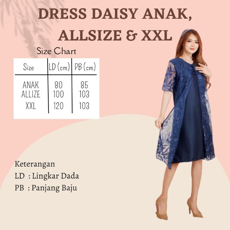 DRESS NATAL WANITA DRESS KONDANGAN ANAK-DEWASA XXL DRESS DAISY