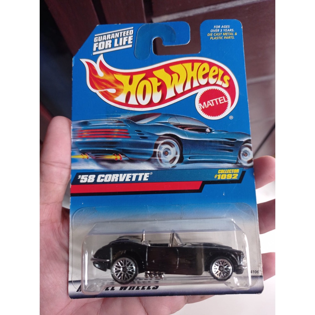 Hotwheels 58 Chevy Corvette stingray open kap mesin black hitam