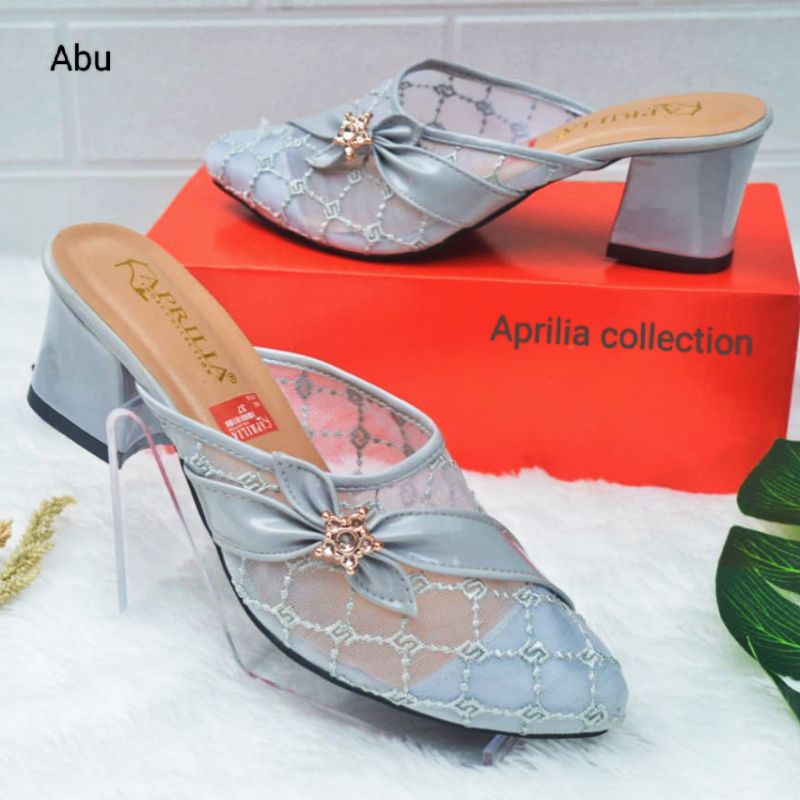 Sandal brukat pesta wanita terbaru hak tahu 5cm aprilia collection/sendal sepatu heels pengantin pernikahan wanita remaja kekinian intan shoes collection bisa cod/weeding shoes