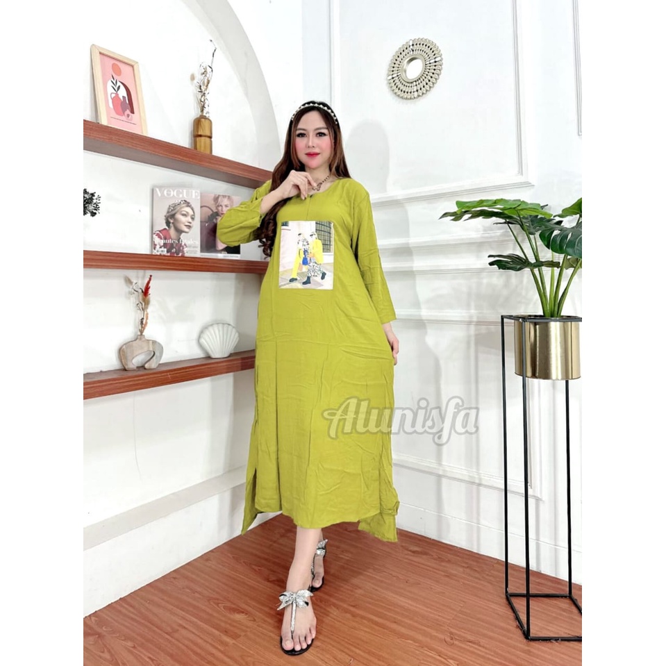 Longdres Emblem Viral - Gamis Busui blink Rayon Premium