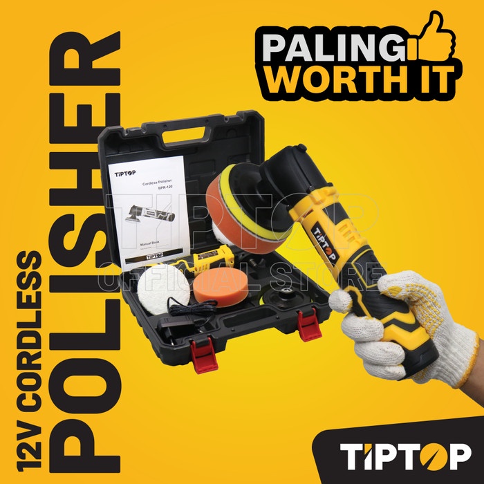Pol Tip Top 4 Inch Cordless Polisher / Mesin Pemoles 12V (Bpr-120)