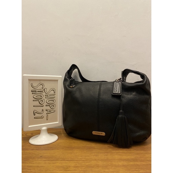 tas coach hobo original preloved authentic warna hitam shoulder