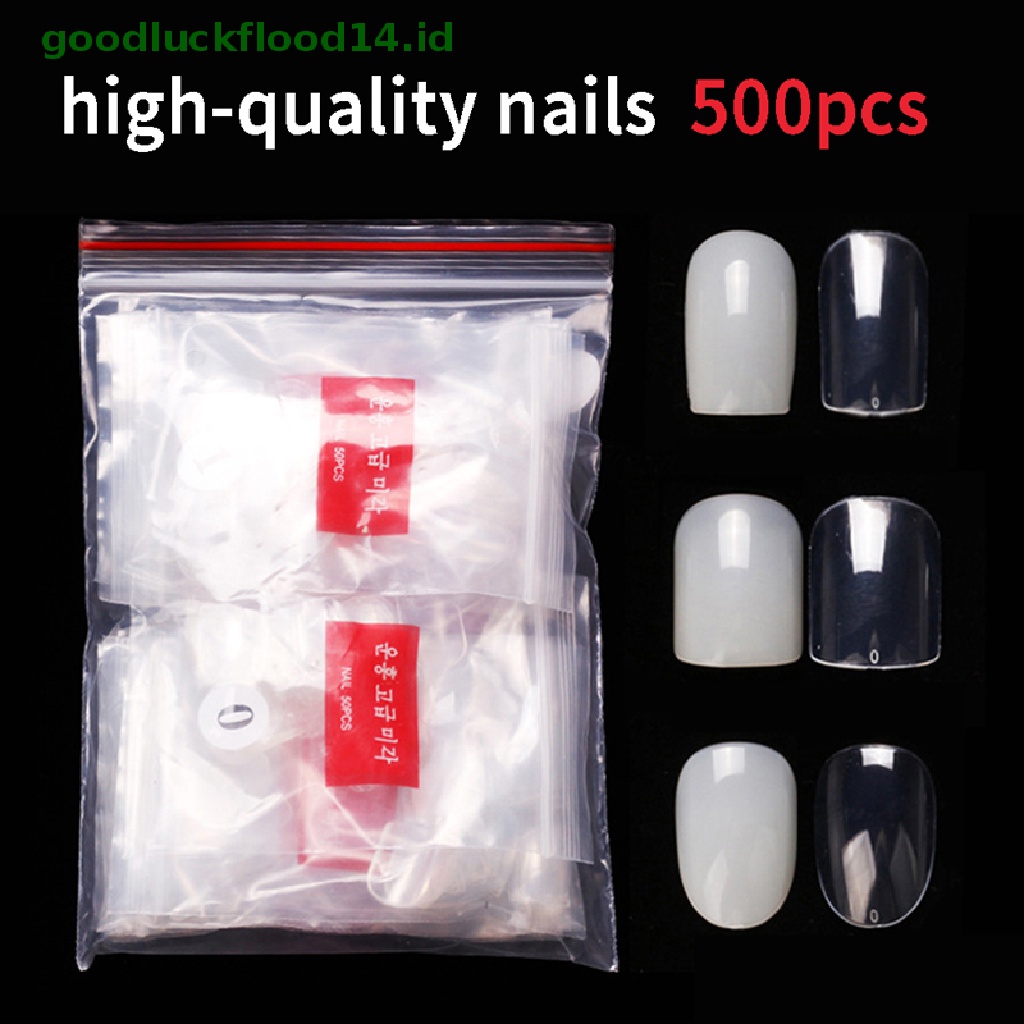 [GOOGFOUR] 500pcs Half Cover French Tips Kuku Palsu Tips Manicure Acrylic DIY Kuku Palsu [TOP]